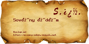 Sovány Ádám névjegykártya