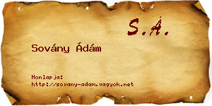 Sovány Ádám névjegykártya